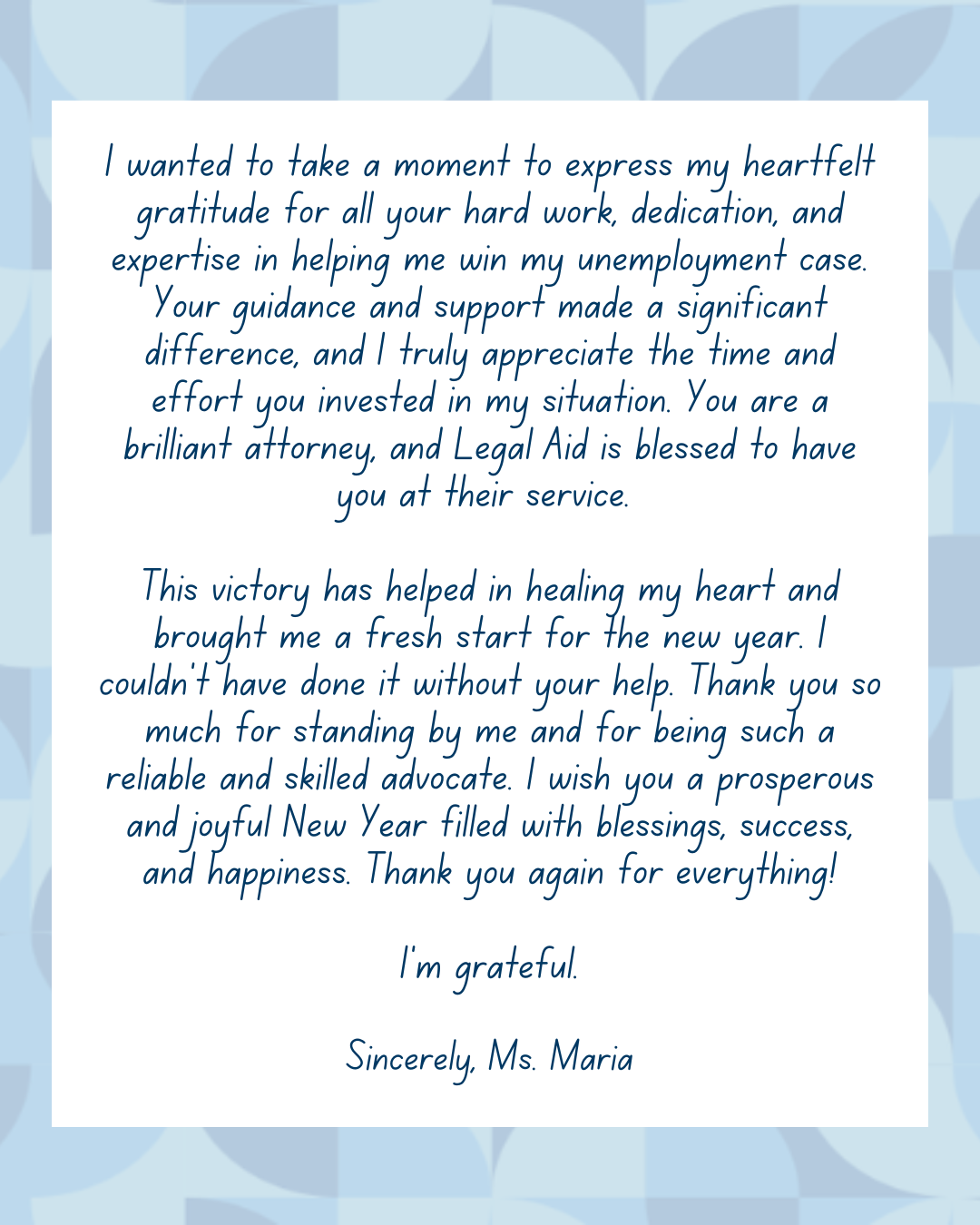 Client Story: Ms. Maria’s Journey to Justice with Legal Aid of North Carolina 